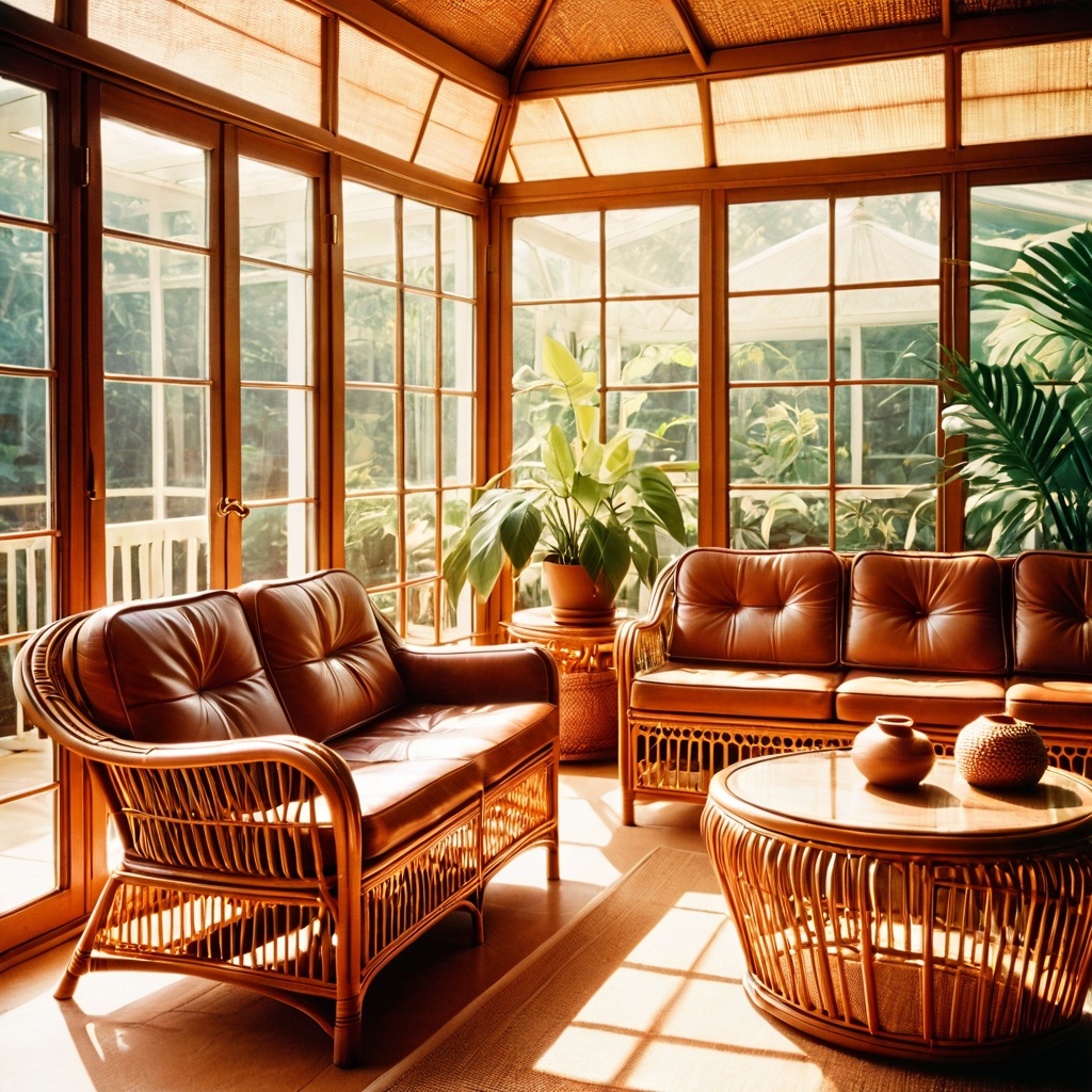 scene70ssunro,  a leather handbag,  1970s sunroom on Tensor.Art