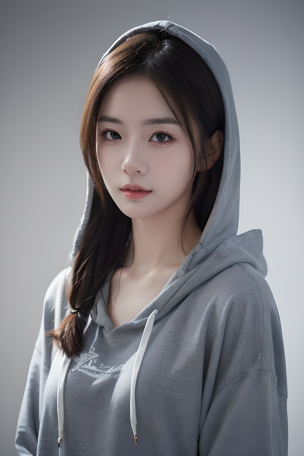 <lora:0809_01:0.7>,simple background,hoodie,, 1girl,realistic,masterpiece, best quality, photorealistic, HDR,detail