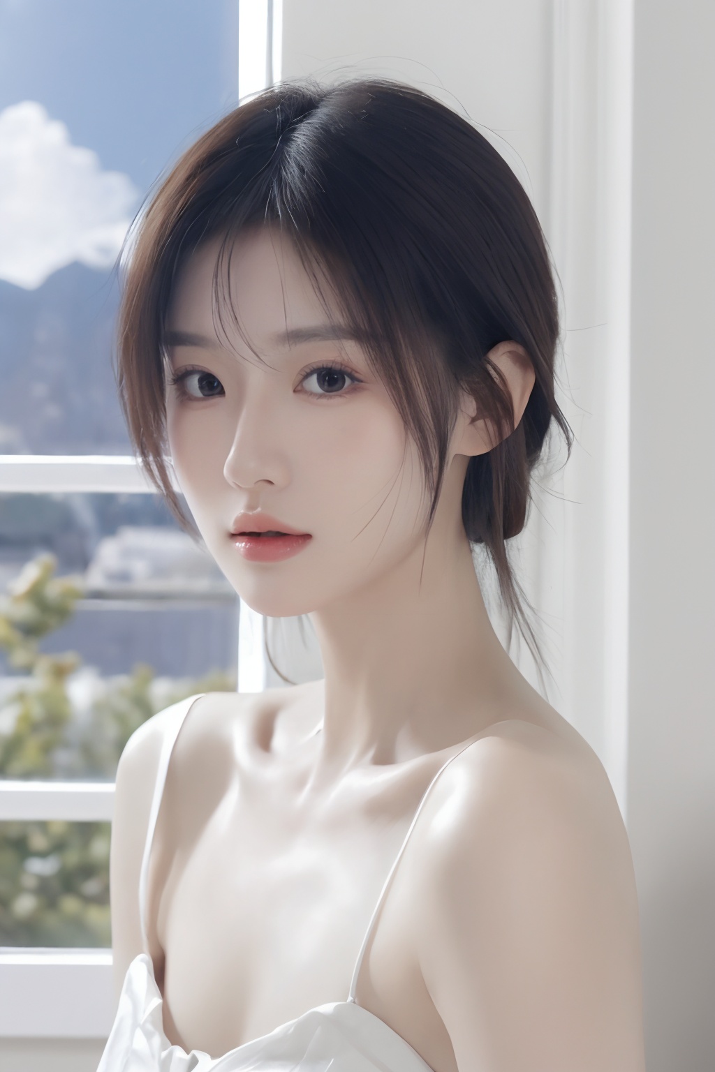 masterpiece,high quality,best quality),(colorful),(delicate eyes and face),volumatic light,ray tracing,extremely detailed CG unity 8k wallpaper,solo, indoors, palace, lights, window, decorations,(ahoge:1.3),best quality,official art,(((light from the sky))),floating hair,light shines on hair,whultra-detailed,(((extremely detailed cg 8k wallpaper))),(crystalstexture skin:1.4),(extremely delicate and beautiful),(white skin),looking_at_viewer,kinghere fensejiaren,,realistic,<lora:sifang_20231118123505:0.7>, 