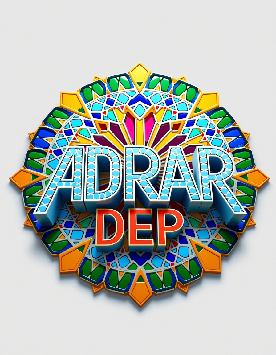 "ADRAR DEP" TEXT LOGO,  3d text,  breathtaking on Tensor.Art