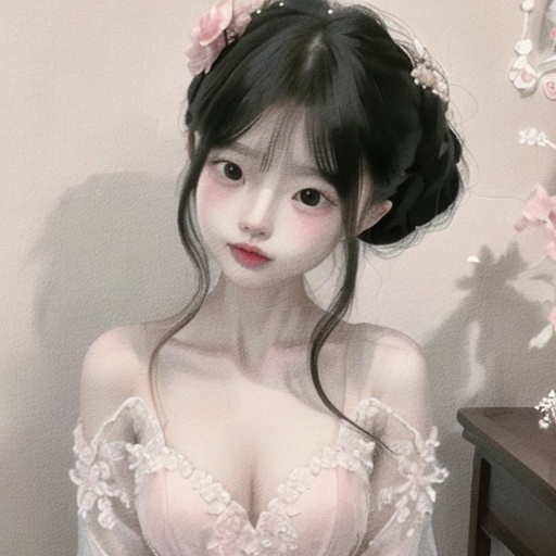 1 girl,Qiao Baojian,portrait,<lora:linglong-000007:0.6>,evening_gown,