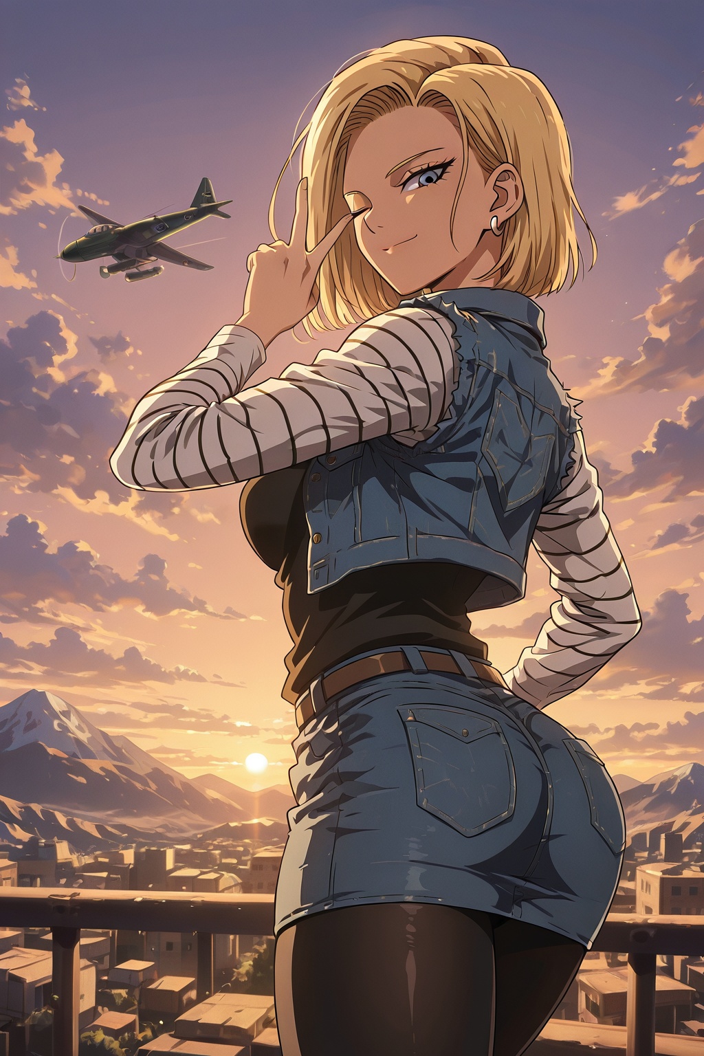android 18,  1girl,  blonde hair on Tensor.Art