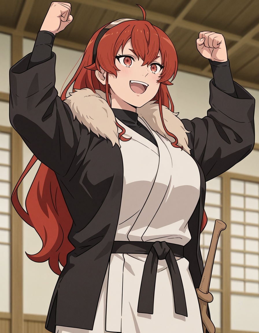 1girl,  happy,  wooden sword on waist on Tensor.Art