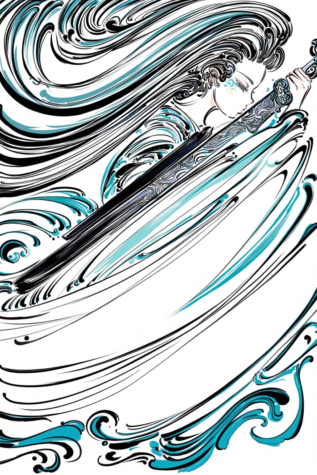 @line spectrum,  vector feel,  partial facial features on Tensor.Art