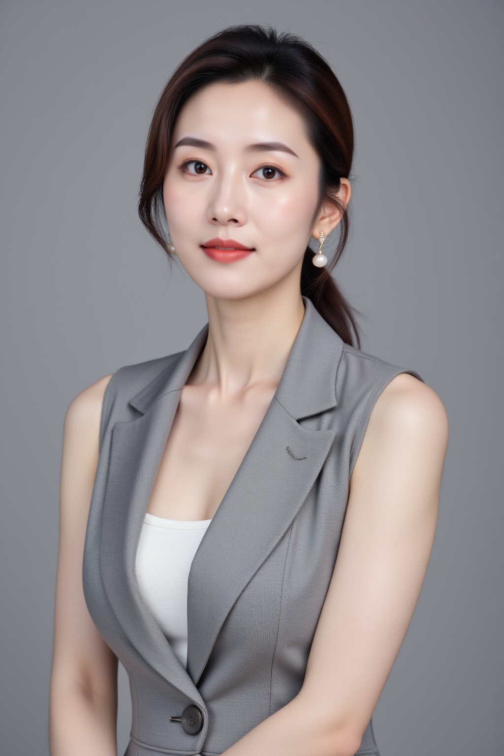 zhangmuniang,duanqipao,zhangmuniang,xiaoguaishounvhai,xieshi,A 48-year-old woman,(((big boobs))),smile,(look at the viewer:2),