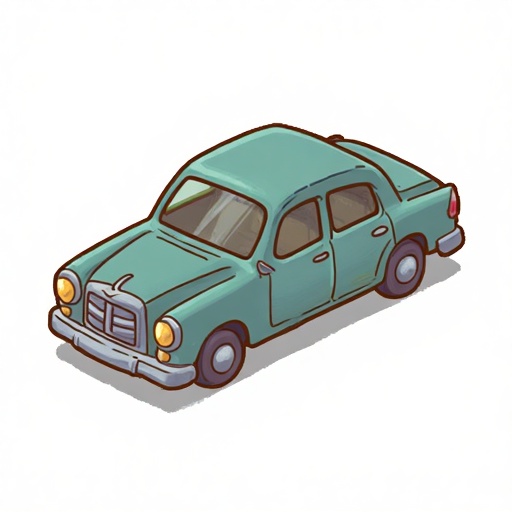 A sedan,white background.,