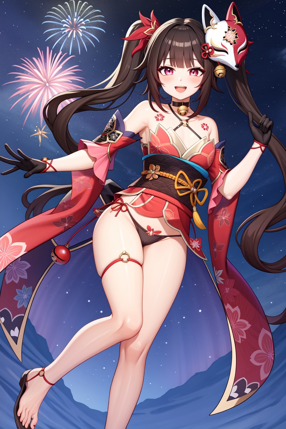 huahuo,  twintails,  fox mask on Tensor.Art