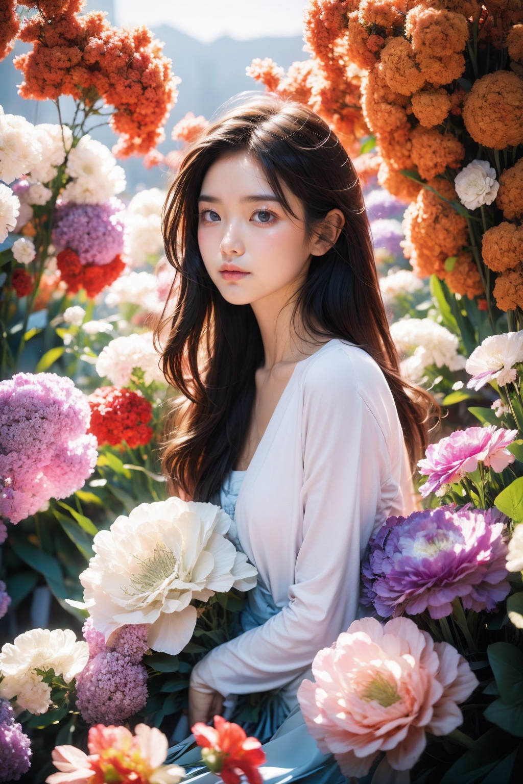1girl,flower,<lora:Again_Style:1>