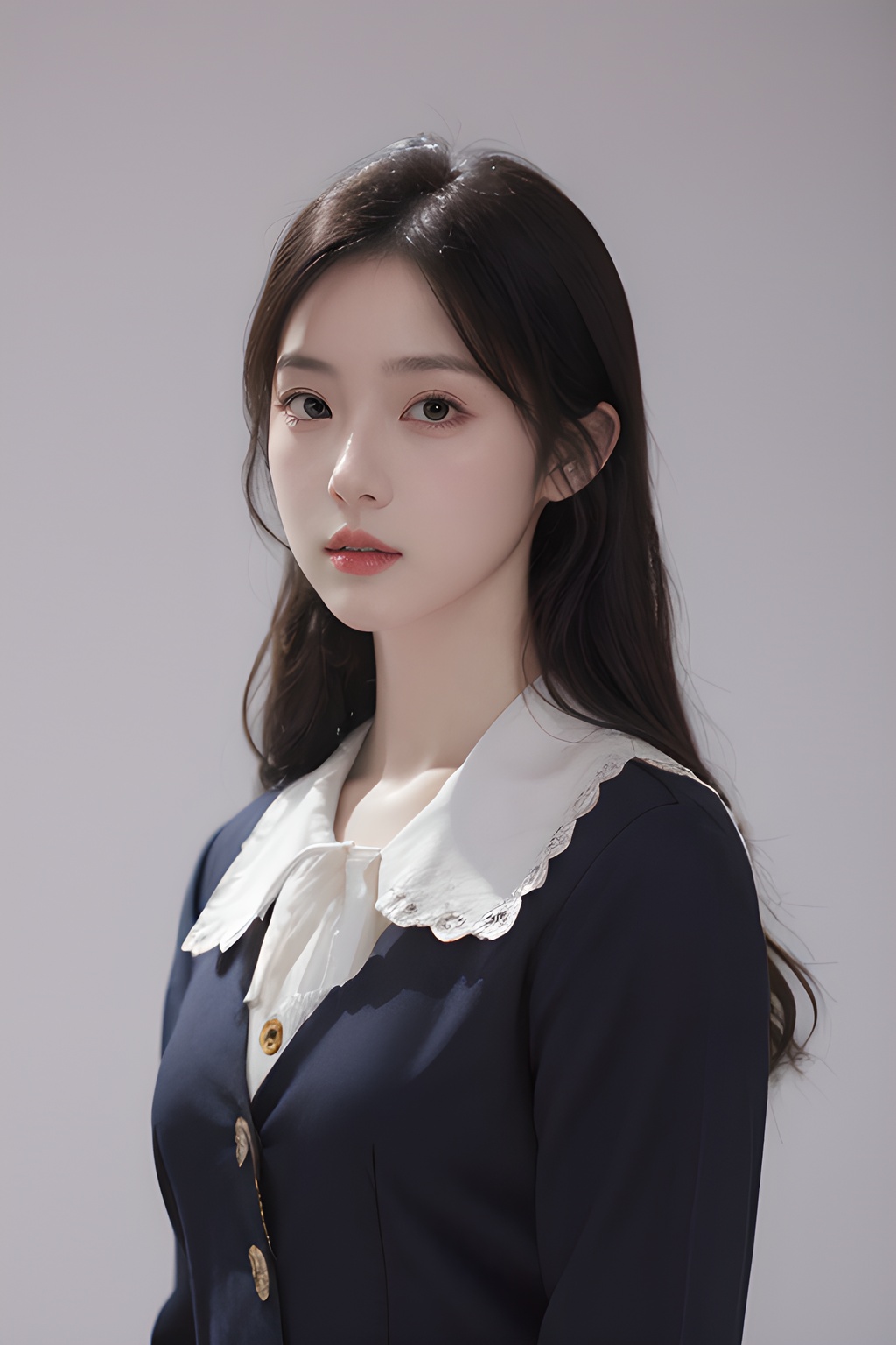 <lora:0807_07:0.7>,simple background,fleur_de_lapin_uniform,, 1girl,realistic,masterpiece, best quality, photorealistic, HDR,detail