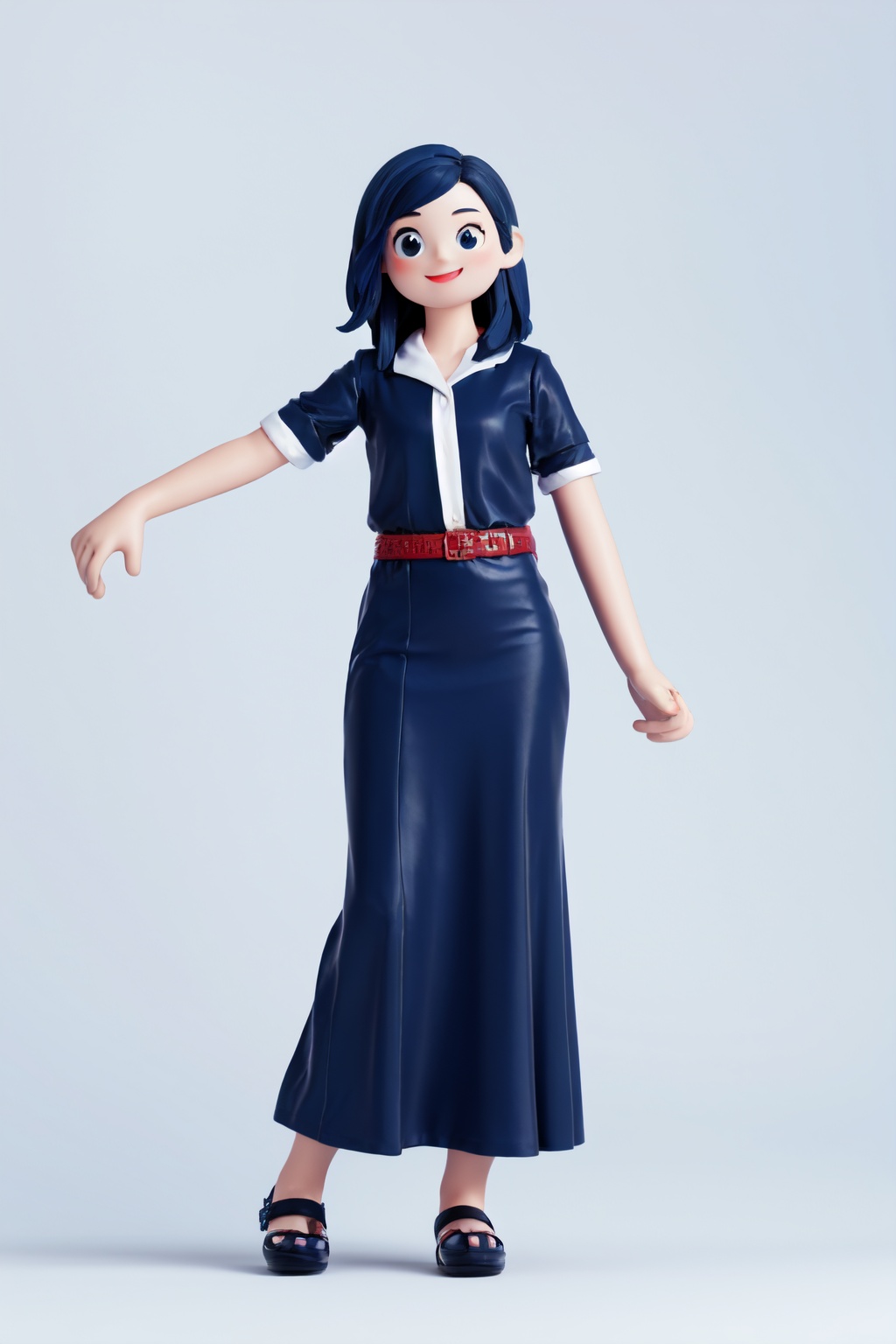 masterpiece,best quality,yuan_3D_character,1girl,long hair,solo,smile,Dynamic pose,full body,simple background,:d,short hair(white background:1.5),<lora:3D_character_v1.0:0.8>,