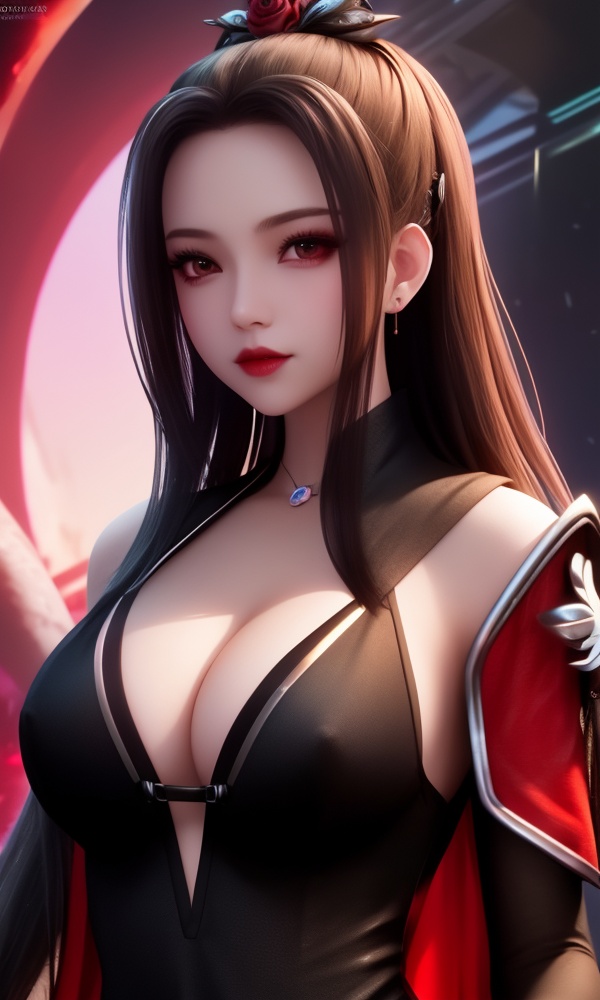 (,1girl, ,best quality, ),looking at viewer, <lora:411-DA-太一剑仙传-季师师:0.8> ,,ultra detailed background,ultra detailed background,ultra realistic 8k cg,, ,masterpiece, (( , )),, ,science fiction,mole, ,    ,red moon, black rose,     (cleavage), (), 