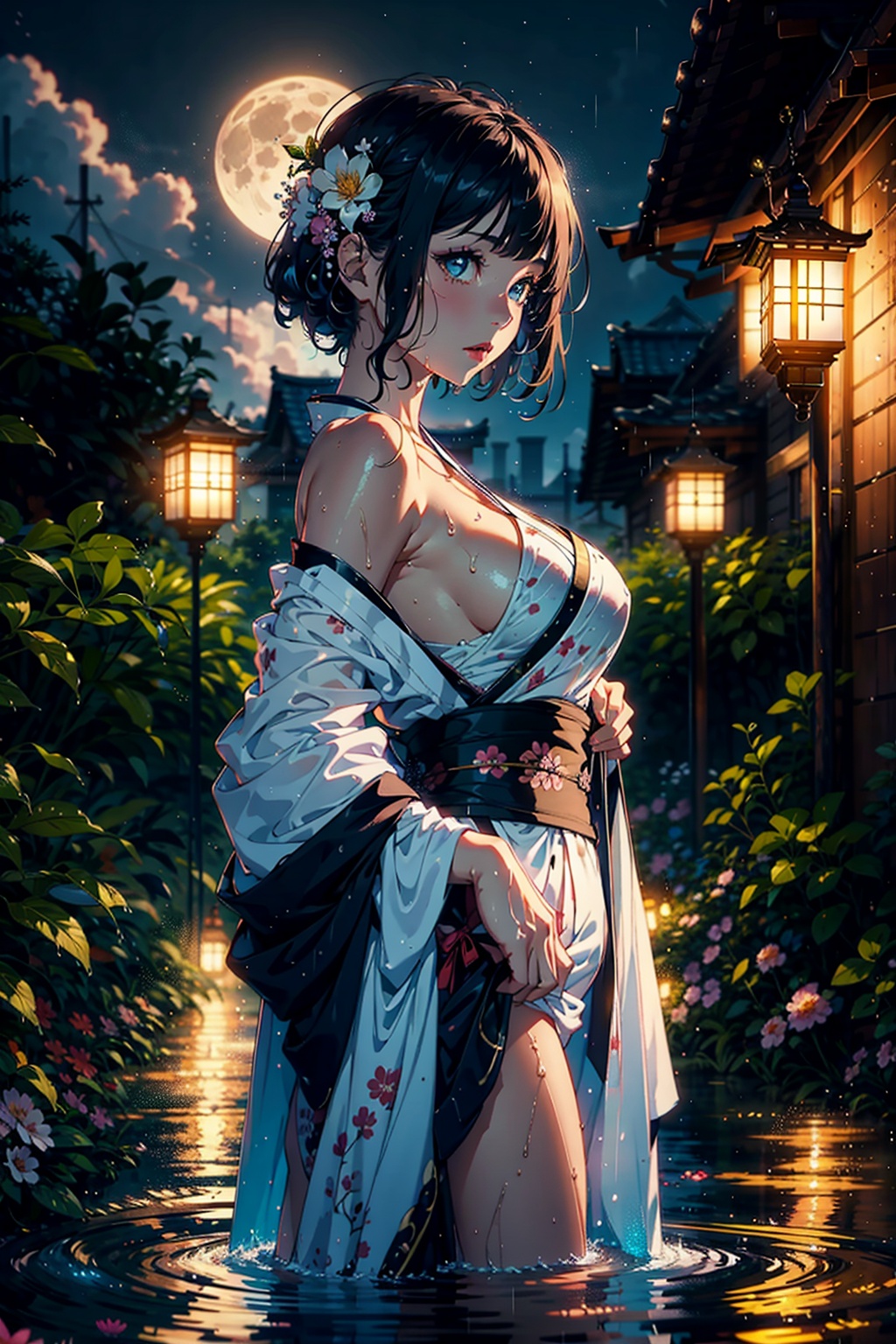 1girl,  breasts,  moon on Tensor.Art