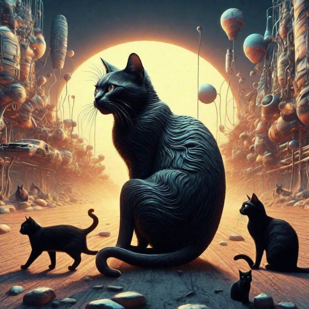 a world where homosapien cats have taken over from humans surreal,  8 k on Tensor.Art