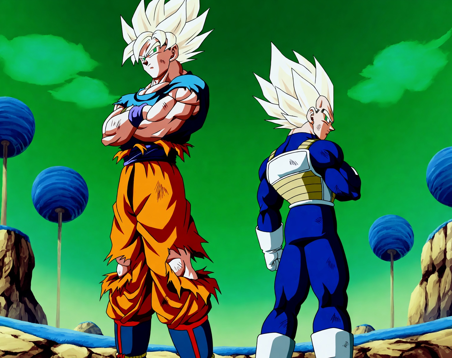 dbz_world,  son_goku and vegeta,  ssj1 on Tensor.Art