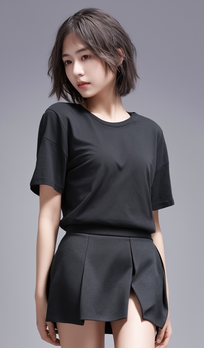 mix4,ulzzang-6500-v1.1,pureerosface_v1,1girl,beautiful vintage color,instagram (photorealistic, high resolution:1.4),((puffy eyes)),looking at viewer,full body (8k, RAW photo, best quality, masterpiece:1.2),(realistic, photo-realistic:1.37),(sharp focus:1.2),professional lighting,photon mapping,radiosity,physically-based rendering,(pale skin:1.2),nsfw,small breasts,nipples,looking at viewer,middle hair,portrait,purple eyes,wet clothes(sliver hair:1.1),bangs,(simple background:1.4),solo,upper body,white background,realistic,(masterpiece:1.4),(best quality:1.4),(shiny skin),makeup,red lips,blackshirt short sleeve,black pencil short skirt,black tight skirt,school,unifromFull body photo,