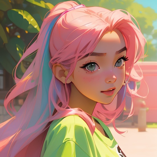 pink hair,  cute,  sexy on Tensor.Art