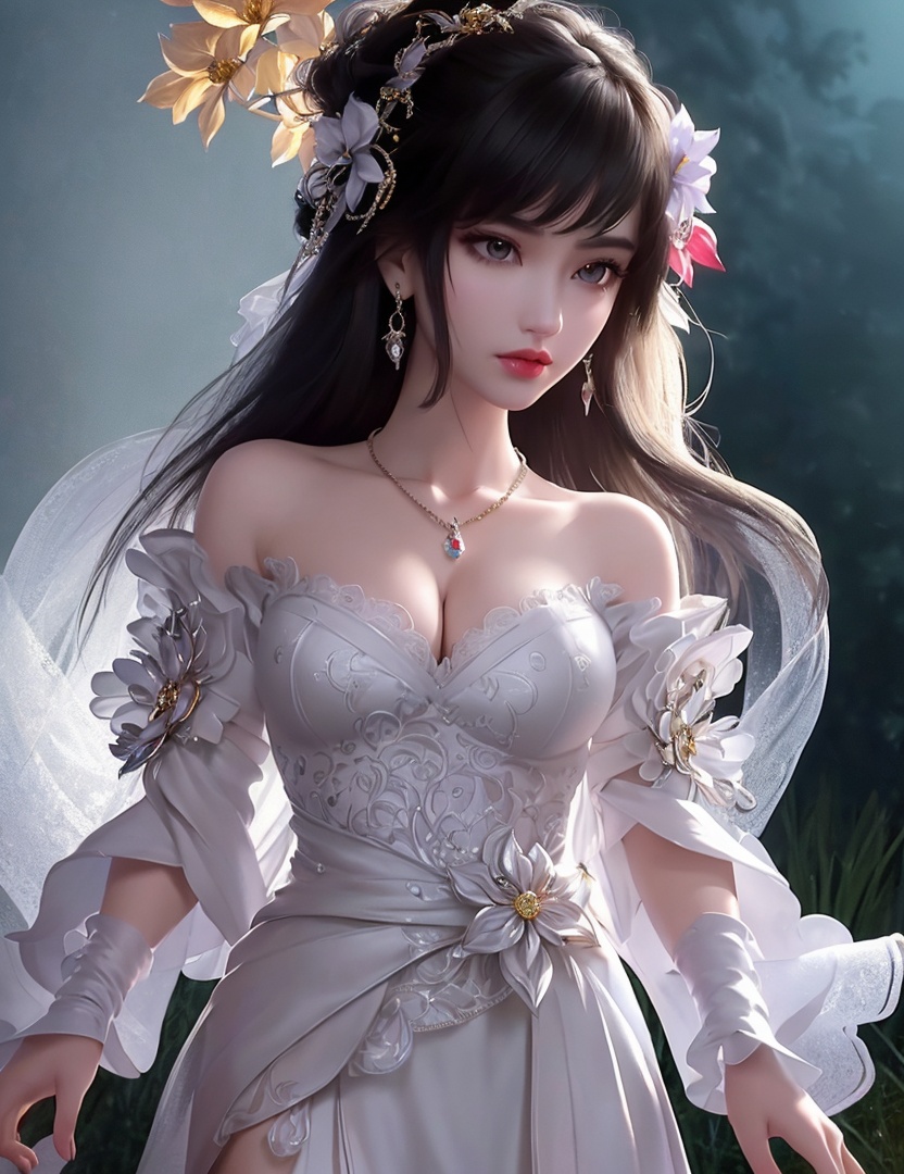 ultra realistic 8k cg, picture-perfect face, flawless, clean, masterpiece, professional artwork, famous artwork, cinematic lighting, cinematic bloom, perfect face, beautiful face, fantasy, dreamlike, unreal, science fiction,   lace, lace trim, lace-trimmed legwear,  (rich:1.4), prestige, luxury, jewelry, diamond, gold, pearl, gem, sapphire, ruby, emerald, intricate detail, delicate pattern, charming, alluring, seductive, erotic, enchanting, hair ornament, necklace, earrings, bracelet, armlet,halo((,1girl, pov,))(((1girl, jewelry, solo,, breasts, , looking_at_viewer,  outdoors,  flower, ,     )))    <lora:DA_YueChanTeen:0.7>