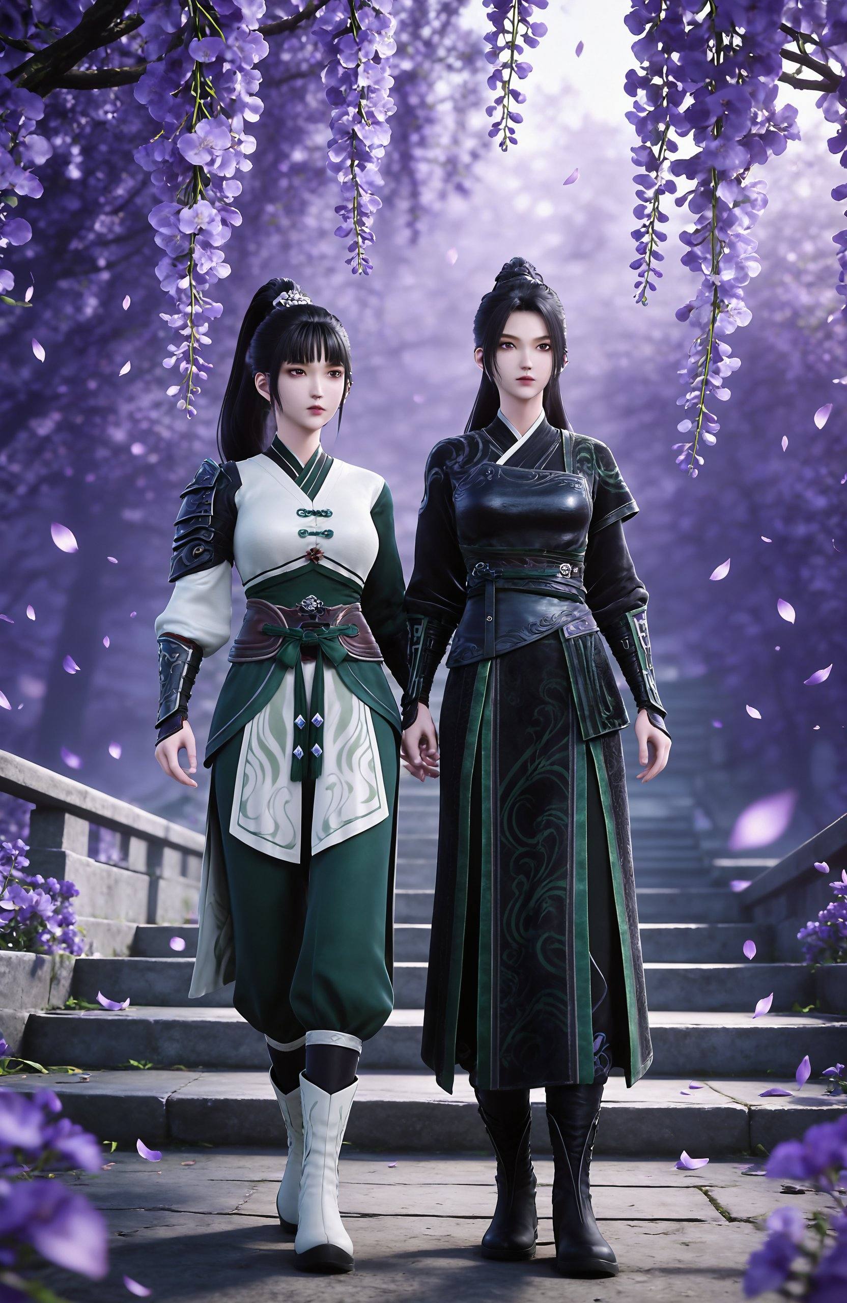 2girls,  (ningyao,  black hair by 漫 on Tensor.Art