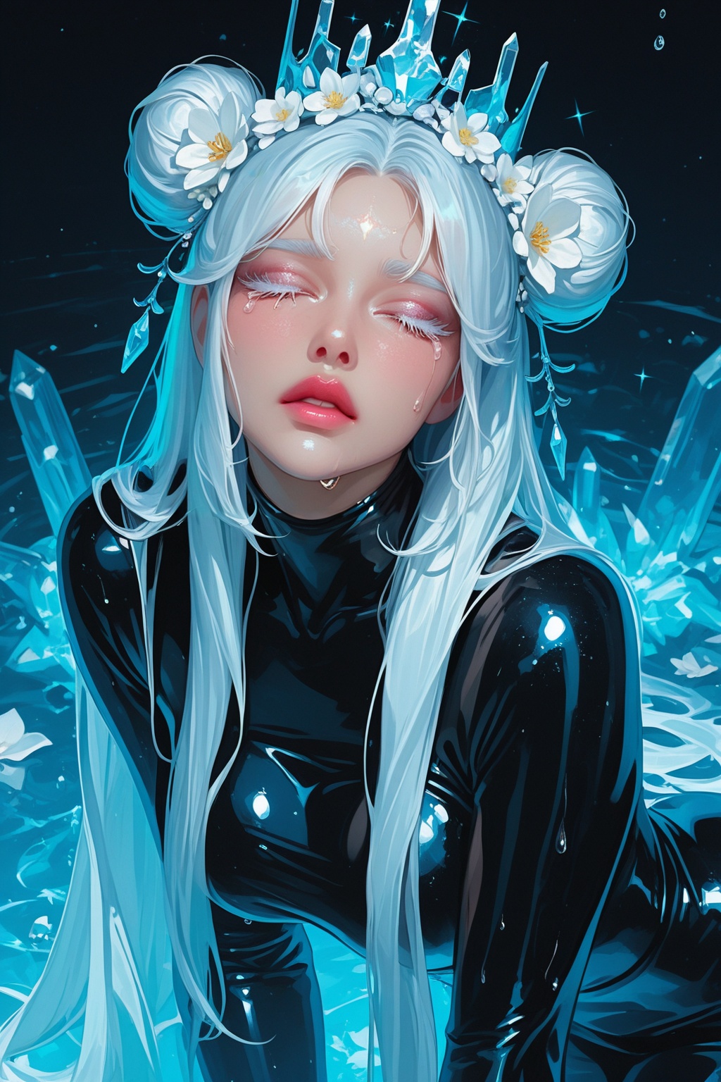 1girl,  solo,  flower on Tensor.Art