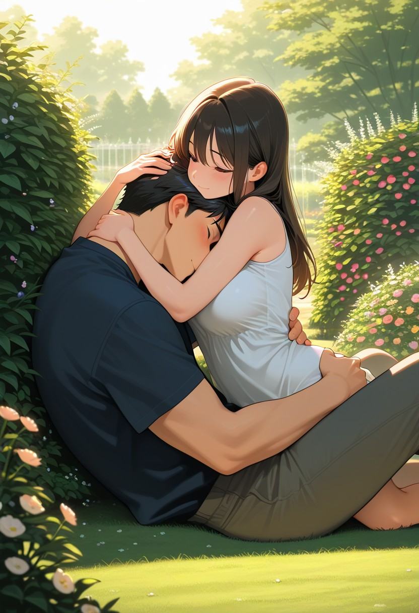 1man,  1woman,  cuddling on Tensor.Art