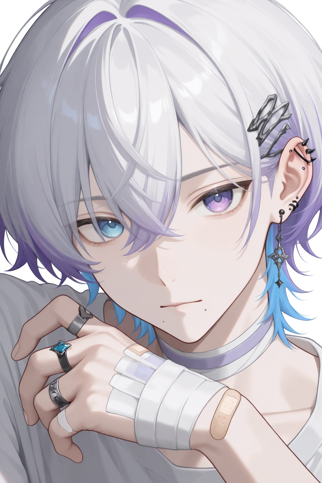 solo,  looking at viewer,  short hair on Tensor.Art