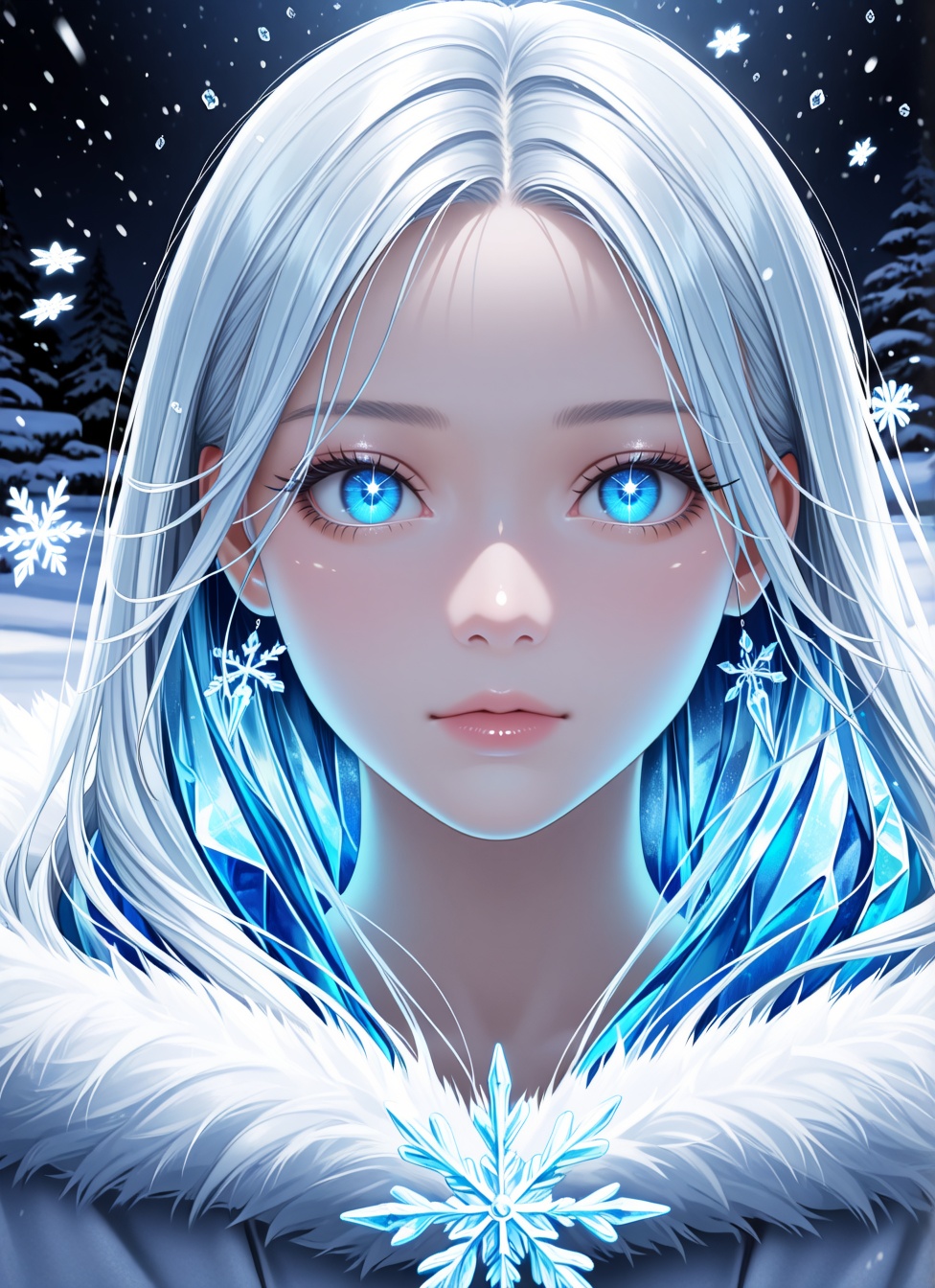 1girl,  solo,  a snowy landscape on Tensor.Art