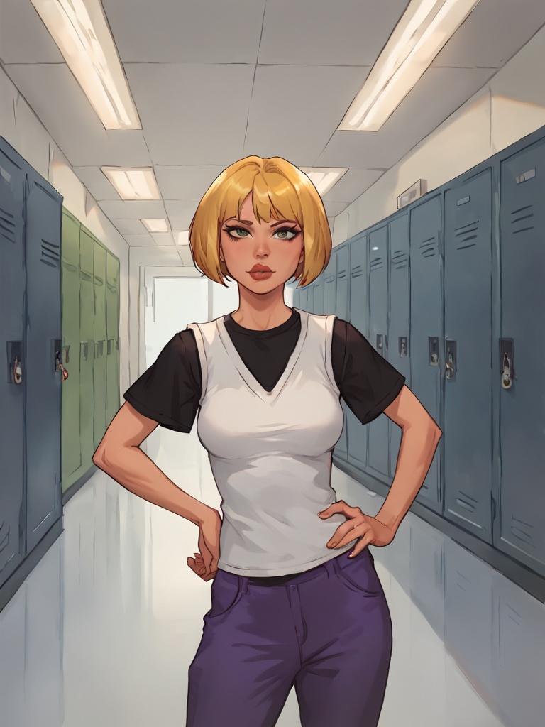 nazz,  lips,  white vest on Tensor.Art