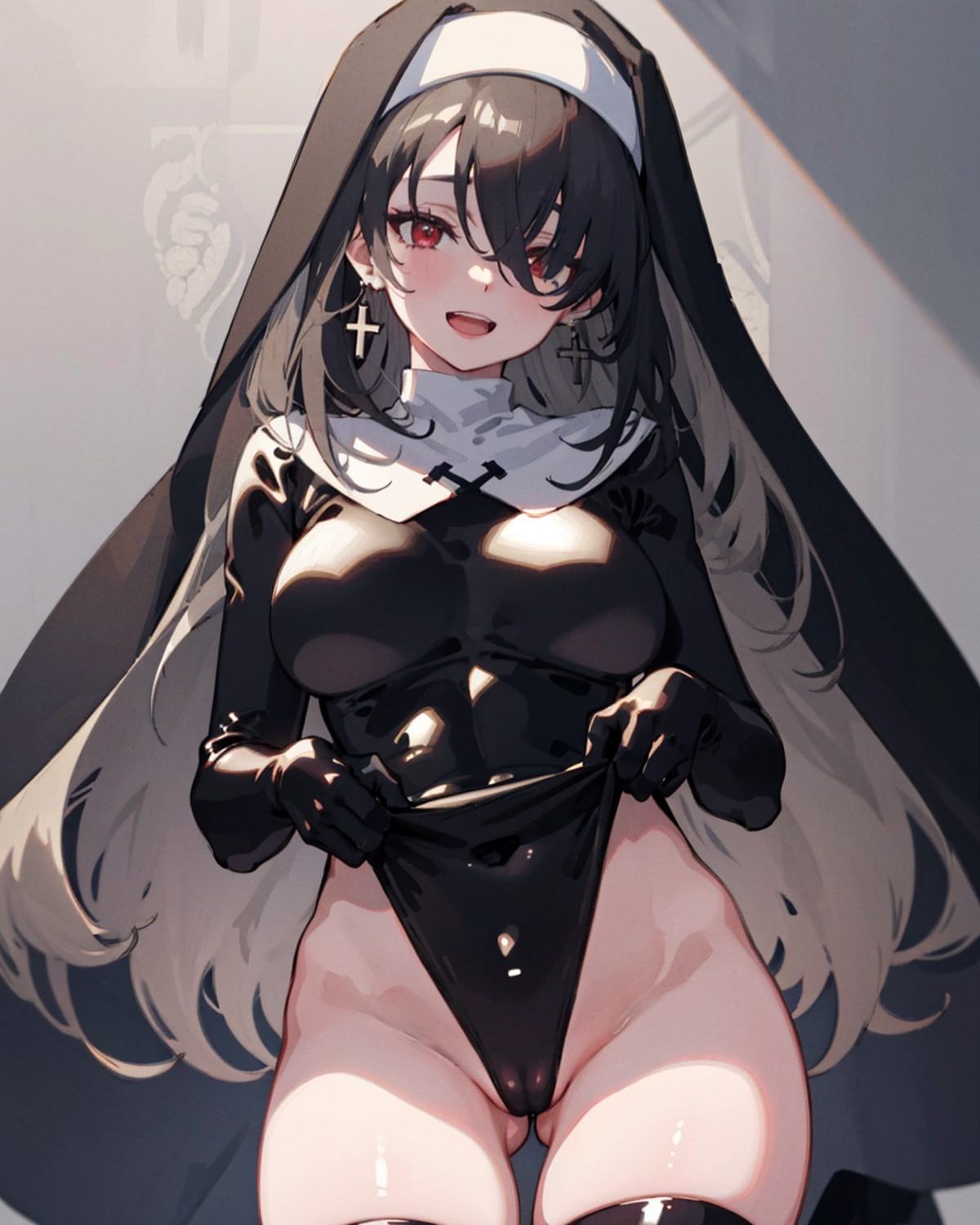 nun,  highleg latex leotard,  1girl on Tensor.Art