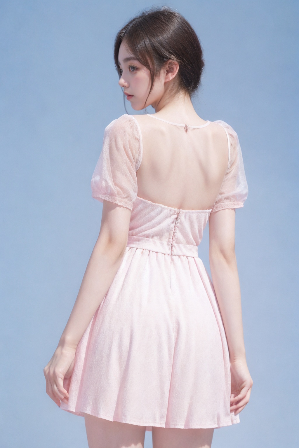 girl,Again_Dress_v1,from behind,see-through dress,<lora:Again_Dress_v1:1>simple background, 