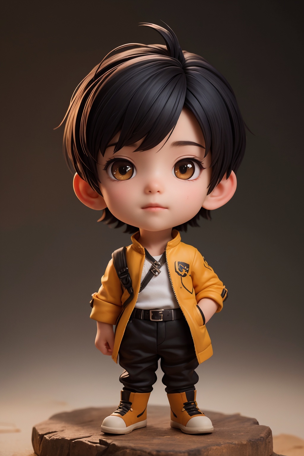 (best quality:1.4),(masterpiece:1.4),(photorealistic:1.4),(Realistic:1.2),(ultra high res, raw photo:1.4),(hdr, hyperdetailed:1.2),(8K:1.2),cinematic photo 1boy,(chibi:1.1),black hair,full body,