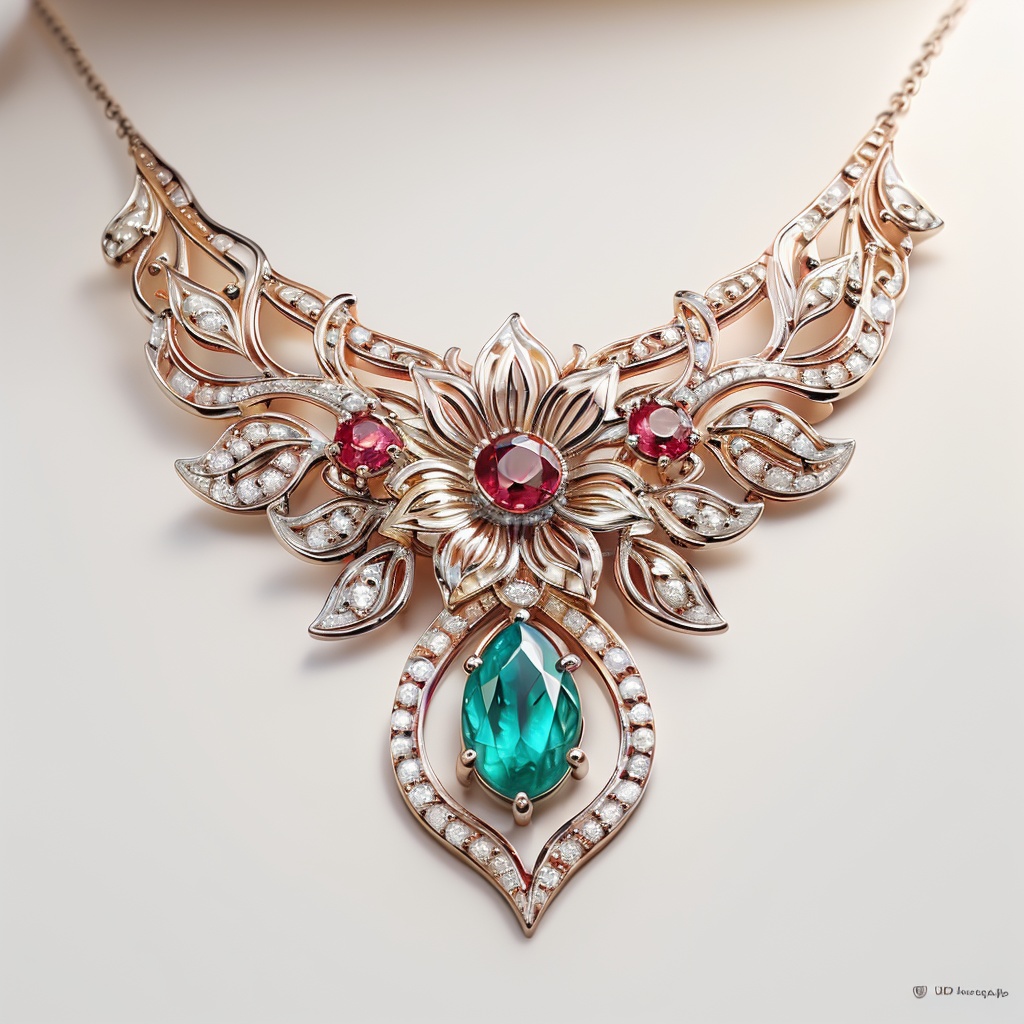 sunflower  shape,necklace,(jewelry Diamond ),UHD,8K,best quality,4K,UHD,masterpiece,aiguillette,((white background)),red  Emerald gemstones,(gold:1.5),shining,ruby,Luxury,<lora:hjyzb-000013:0.8>,gemstone,(minimalist:1.2),(((slender))),jade,
