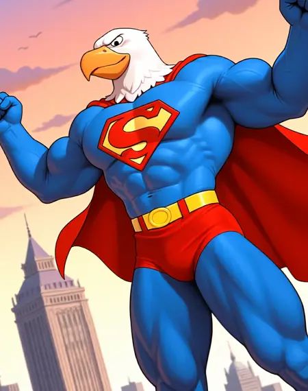 Superman Warpland,  muscular,  eagle on Tensor.Art