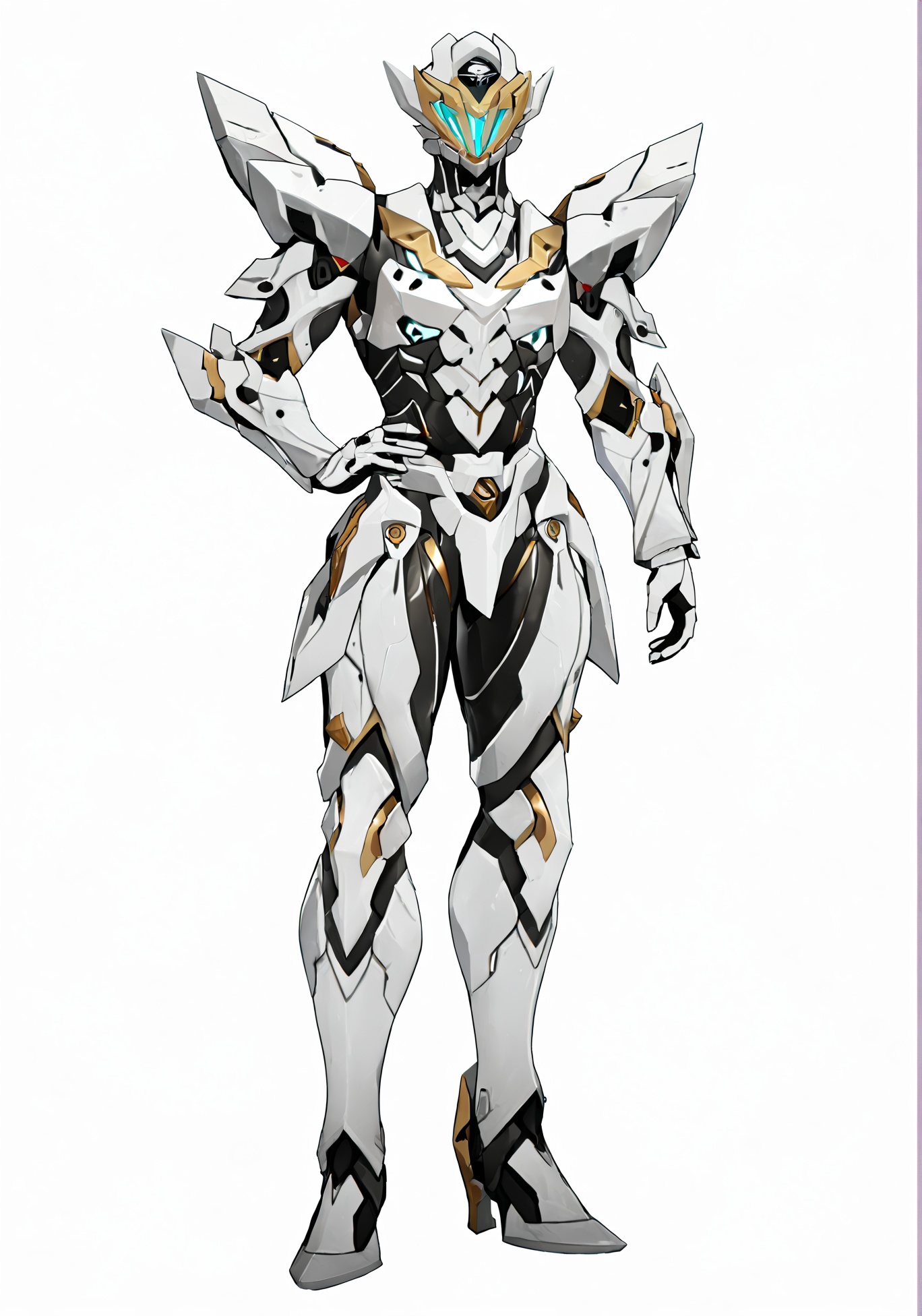 score_9, score_8_up, score_7_up, score_6_up, 8k, 8k, best quality, masterpiece, (ultra-detailed:1.1), (high detailed skin), (full body), (white background:1.1), standing, looking at viewer, (solo), hand on hip, <lora:LKtrainre-A3-Tanger-000010:0.7>, Sam /(honkai: star rail/), armor, white armor, 1boy, male focus, helmet, (beautiful_face), ((intricate_detail)), clear face, ((finely_detailed)), fine_fabric_emphasis, ((glossy)), full_shot, <lora:agm-artist-richy-v1_pdxl:0.7>, 