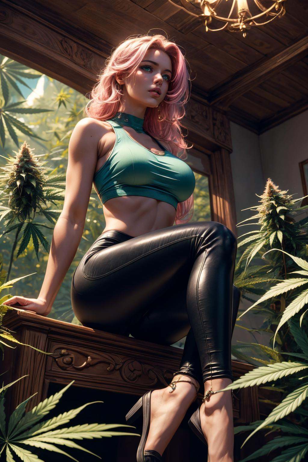 1girl,  pink hair,  long hair on Tensor.Art