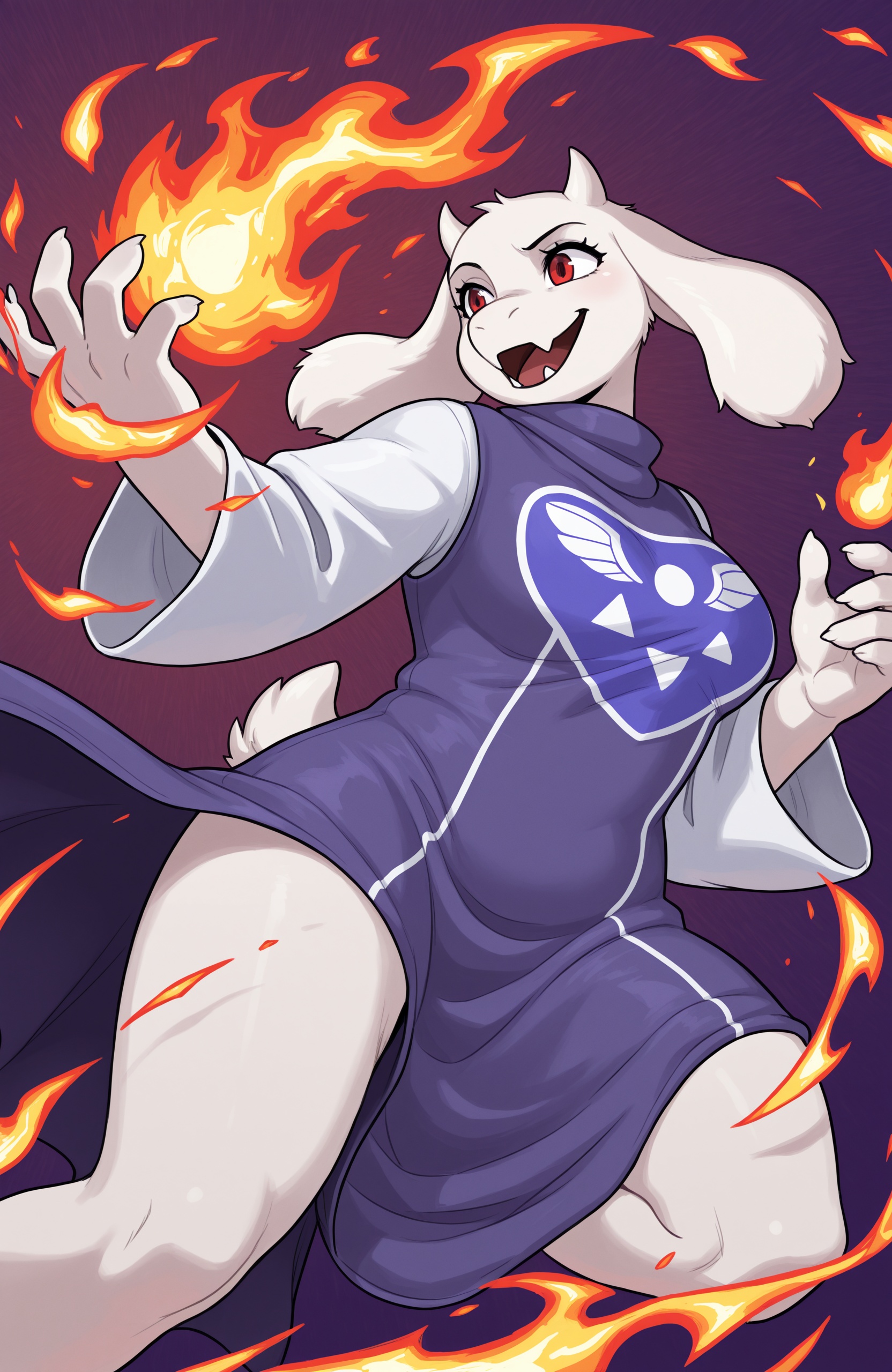 toriel,  undertale \(series\),  red eyes on Tensor.Art