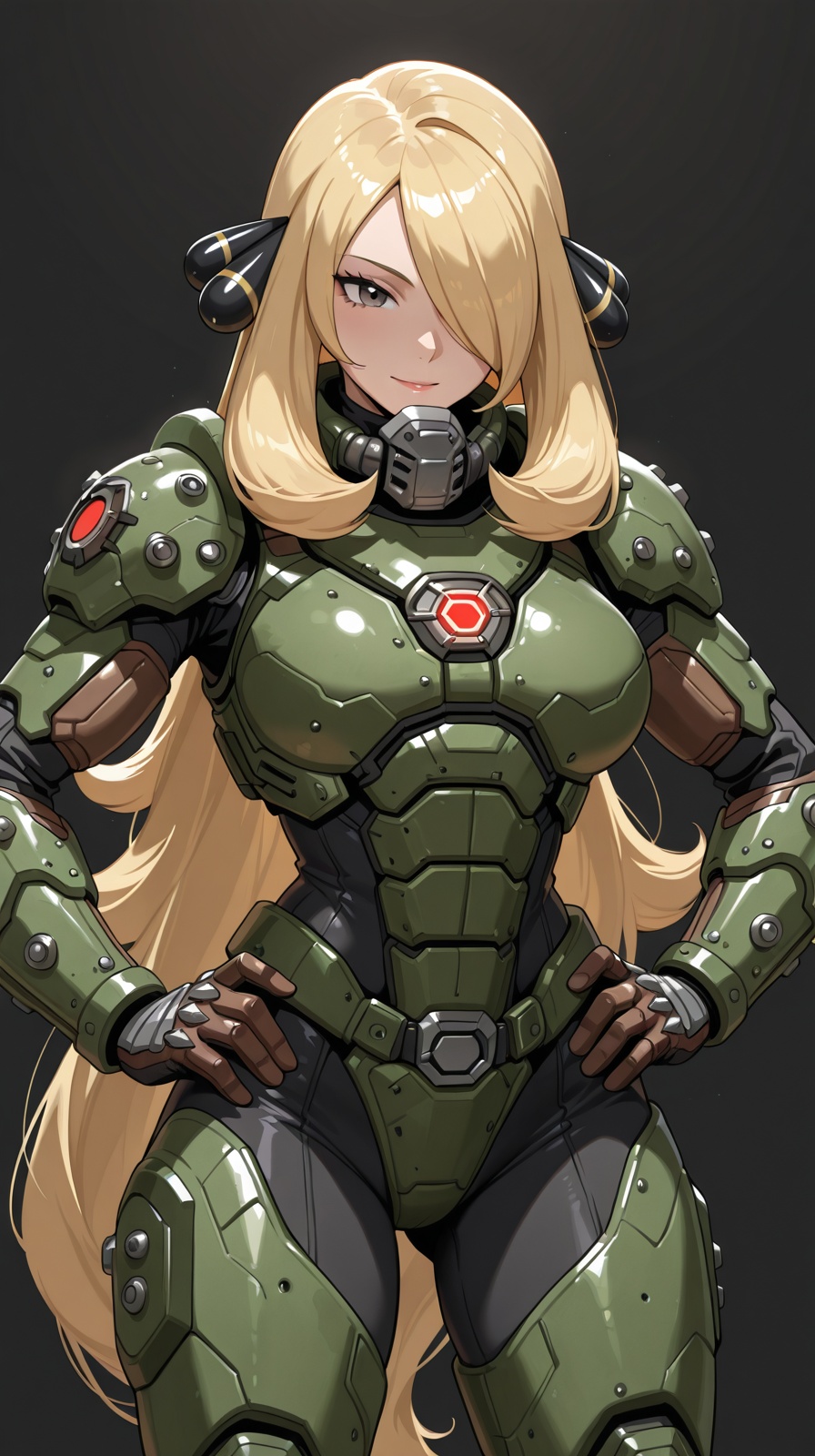 cynthia \(pokemon\),  doomslayer \(cosplay\) \(doom eternal\),  hands on hips on Tensor.Art