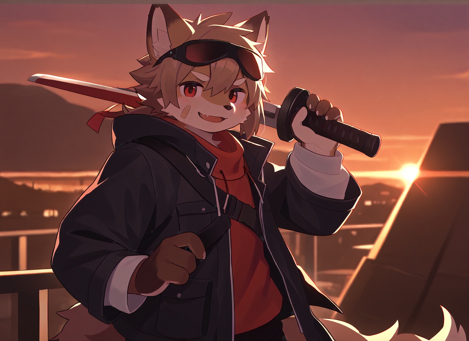 1boy,furry,<lora:VRCMamehinataSDXL:0.4>,