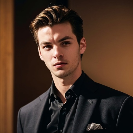 The Atmosphere of Film Cinema, captivating visuals, RAW photo, full sharp, high quality, delicate features,contour light,backlighting,Professional photography,,exquisite composition,upper body,black suit,look at the viewer1boy,sportsman, Visual_Optimization, Color_Harmonization, 