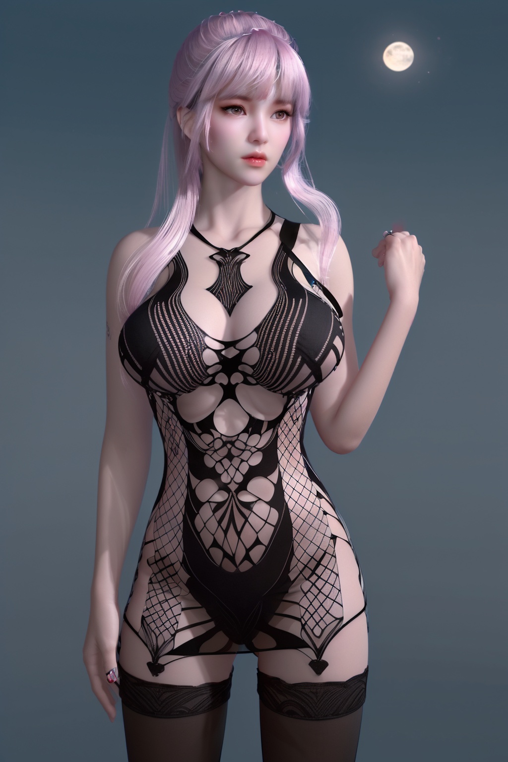 (8k, RAW photo, best quality, masterpiece:1.2),(super realistic, photo-realistic:1.3),ultra-detailed,extremely detailed cg 8k wallpaper,hatching (texture),skin gloss,light persona,(crystalstexture skin:1.2),(extremely delicate and beautiful),ultra-high resolution,Surrealism,fantastical verisimilitude,fantastical creation,thriller color scheme,surrealism,abstract,psychedelic,breasts grab,(black_underwear:1.2),(black_dress:1.2),1girl,solo,very long hair,flower,(moon),moonlight,water surface,windy,pink hair,shiny hair,light,shiny,underwear,black pantyhose,fishnets,xwhd,<lora:0502小舞献:0.8>,ll-hd,<lora:1111白皙质感:0.5>,ty-hd,<lora:0110田野:0.6>,<lora:0413情趣衣服:0.9>,