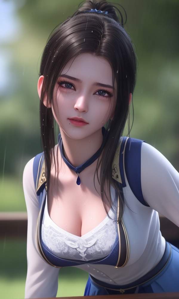 (,1girl, ,best quality, ),looking at viewer, <lora:432-DA-少年歌行-陈飞瑶:0.8> ,,ultra detailed background,ultra detailed background,ultra realistic 8k cg,  ,masterpiece, (( , )), ultra realistic 8k cg, ,   crying with eyes open,    ,eyelashes,magic,hydrokinesis,sweat, wet, rain, ,       (cleavage), (),