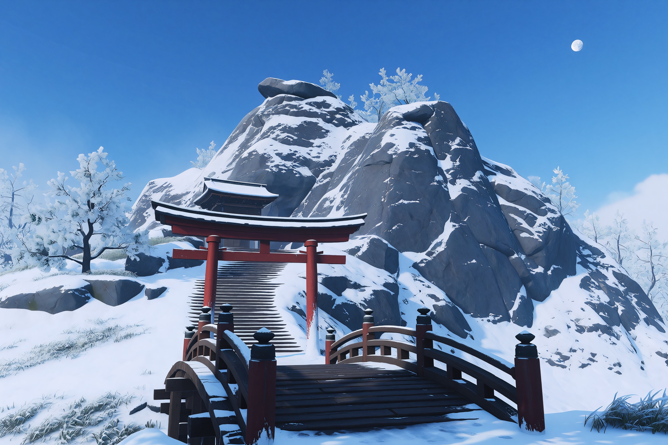 Game CG Style,  scenery,  snow on Tensor.Art