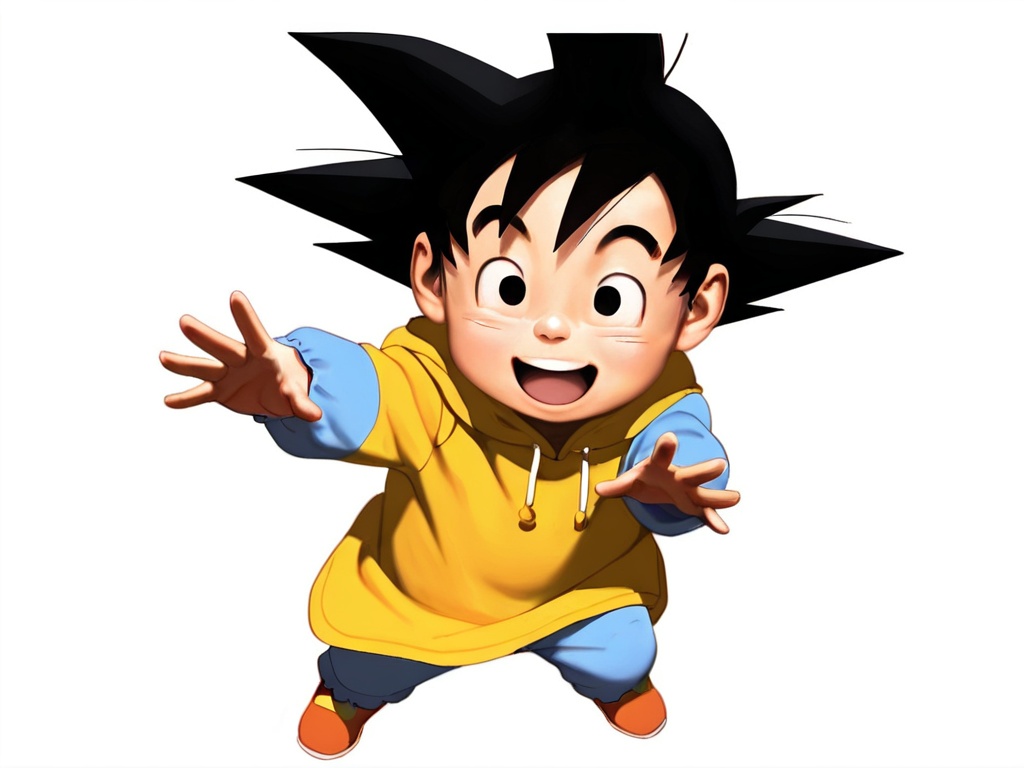 <lora:Sun_goten_XL:1>,Sun goten,best quality,best detail,masterpiece,outdoors,towne,1boy,solo,(toddler:1.5),black hair,black eyes,perfect correct eyes,(small pupil:1.9),perfect hands,:d,arm_above_head,(5fingers:1.6),correct anatomy,(photorealistic:1.2),full_shot,panorama,available light,huge filesize,
