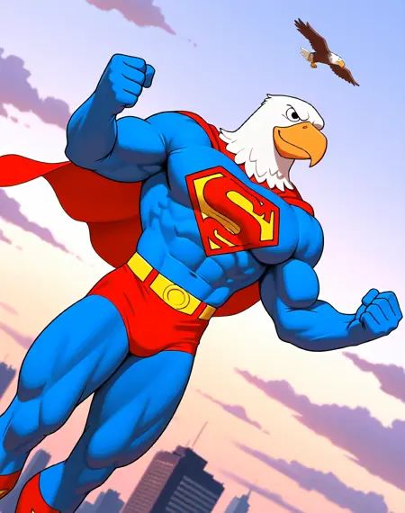 Superman Warpland,  muscular,  eagle on Tensor.Art
