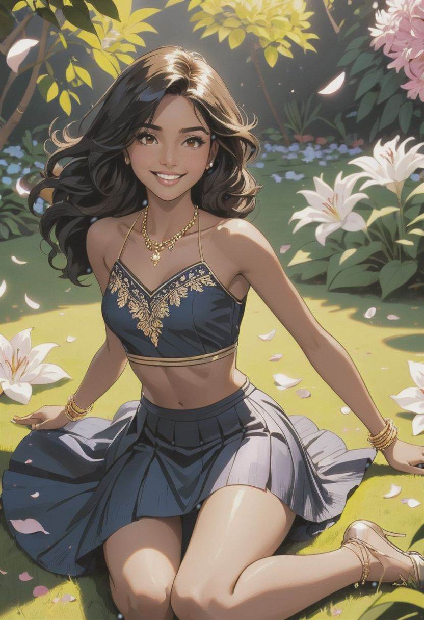 a beautiful (((black haired girl,  ))) very long messy hair,  beautiful detailed deep brown eyes on Tensor.Art