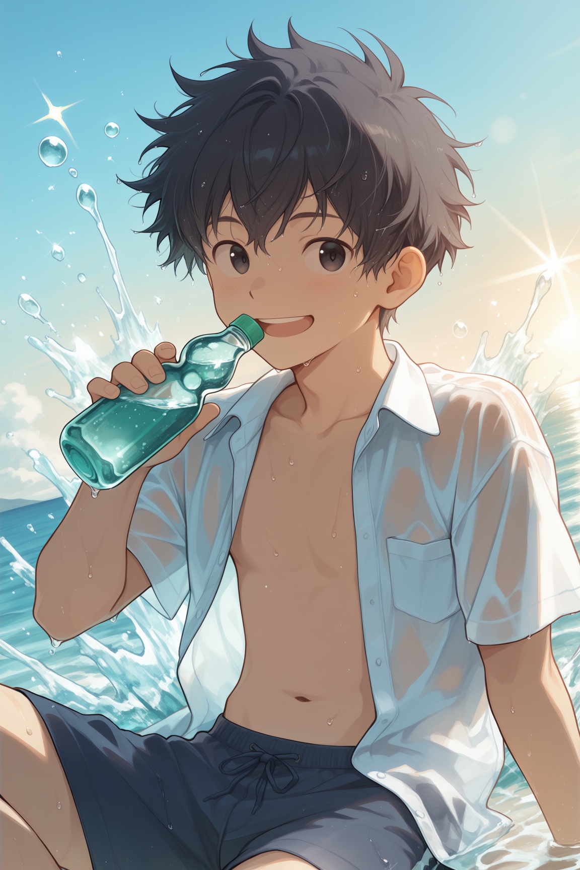 1boy,  solo,  messy dark hair on Tensor.Art