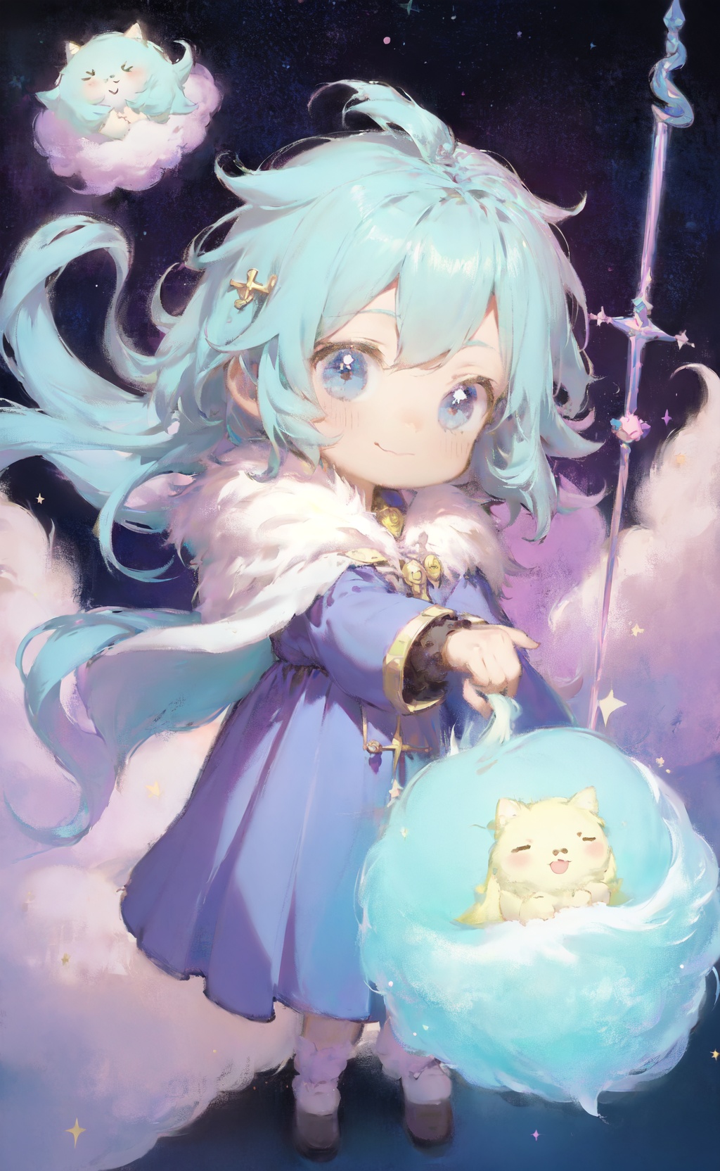 cute chibi wizard,  adorable,  spoken ellipsis on Tensor.Art