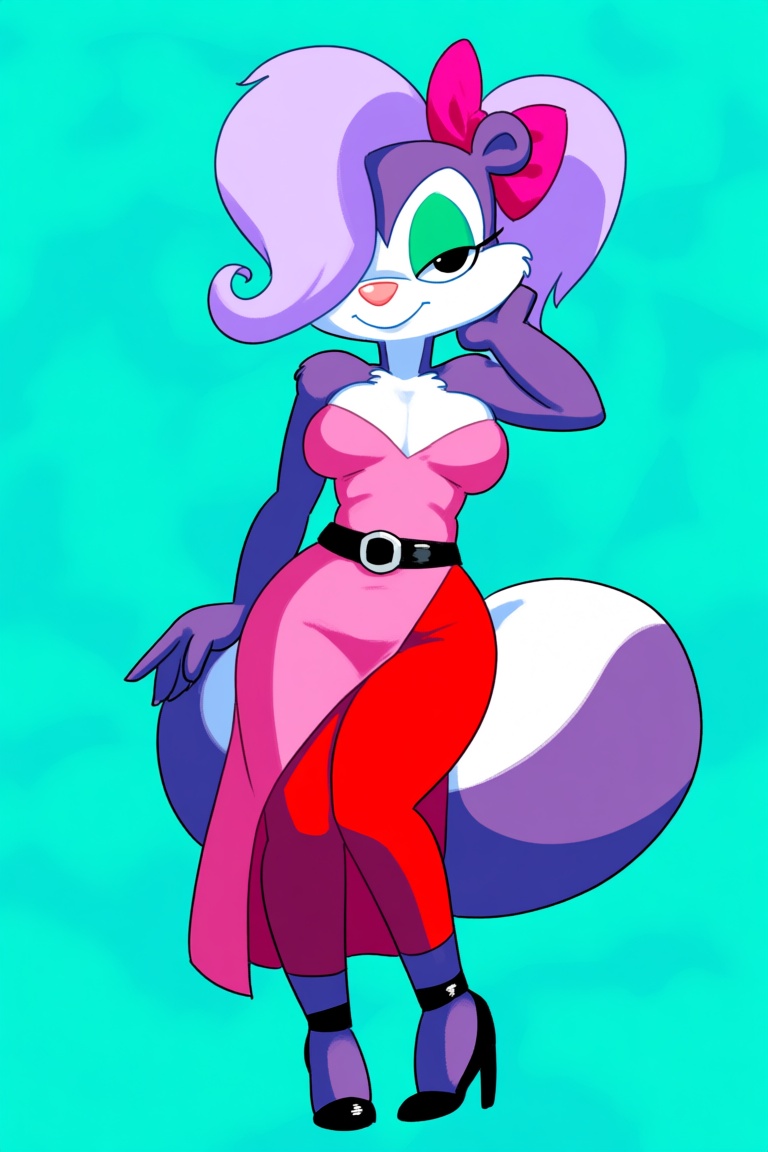 1girl,  fifi la fume,  tiny toon adventures on Tensor.Art