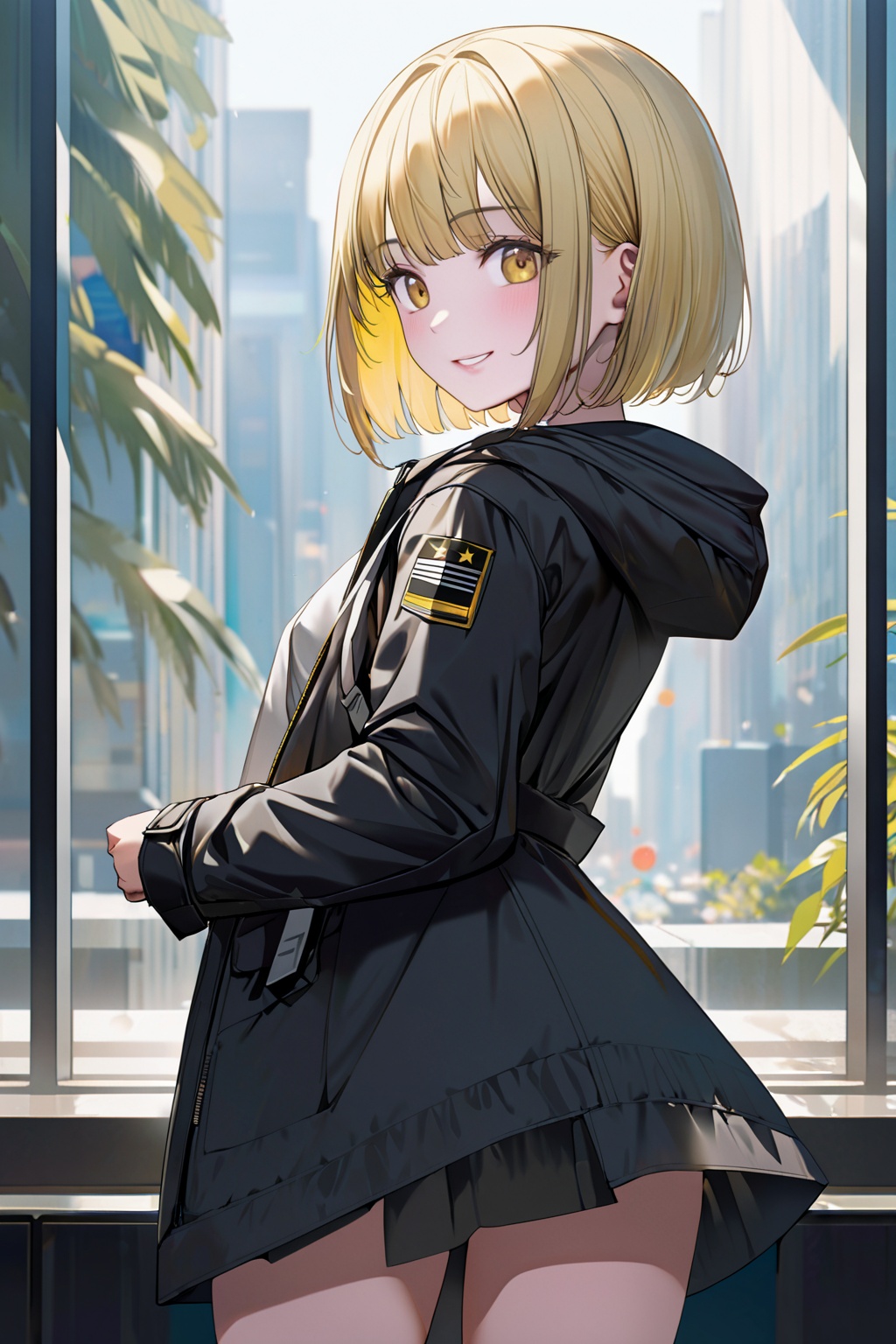 1girl,  yellow hair,  short hair on Tensor.Art