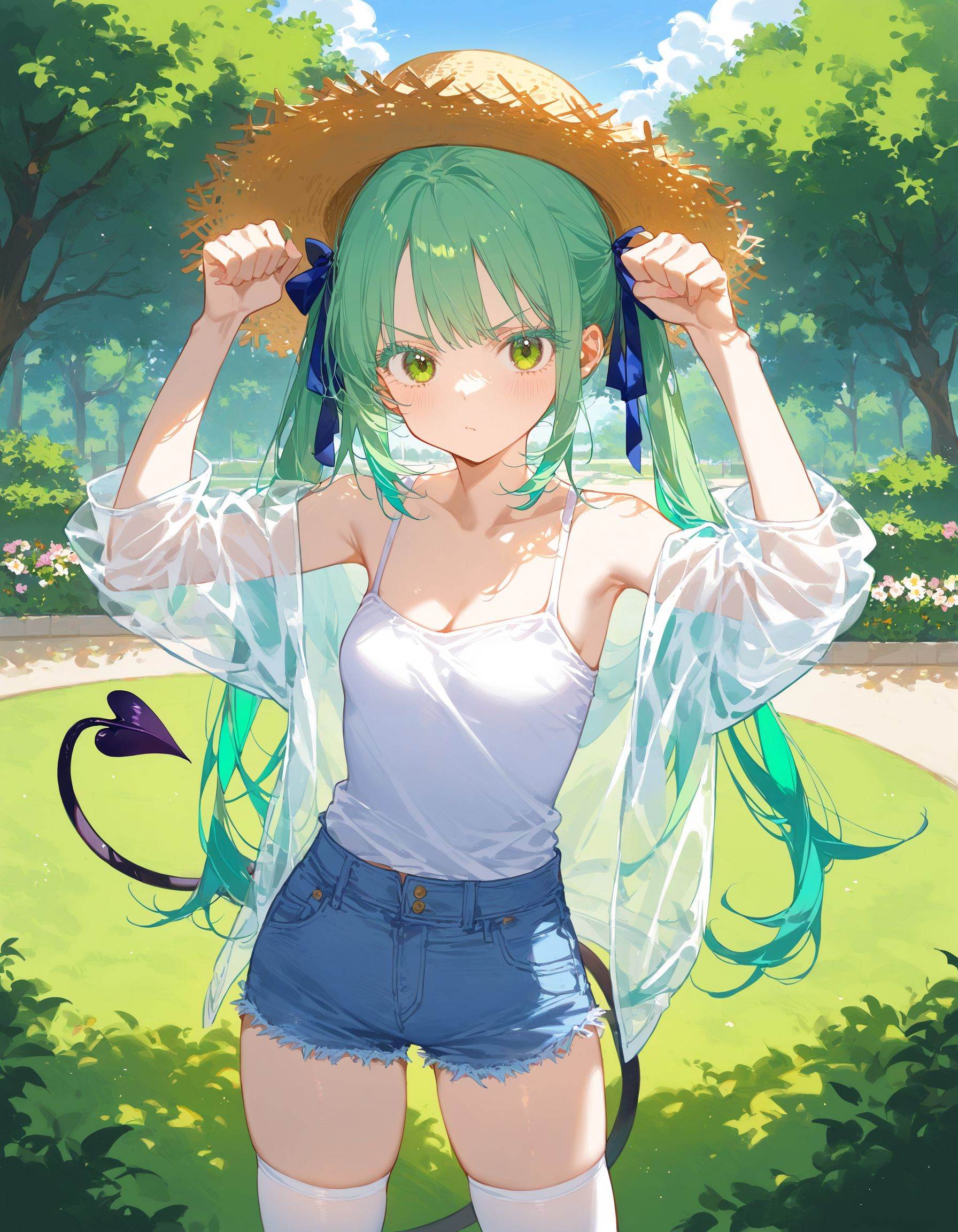 1girl,  twin tail,  light-green hair on Tensor.Art