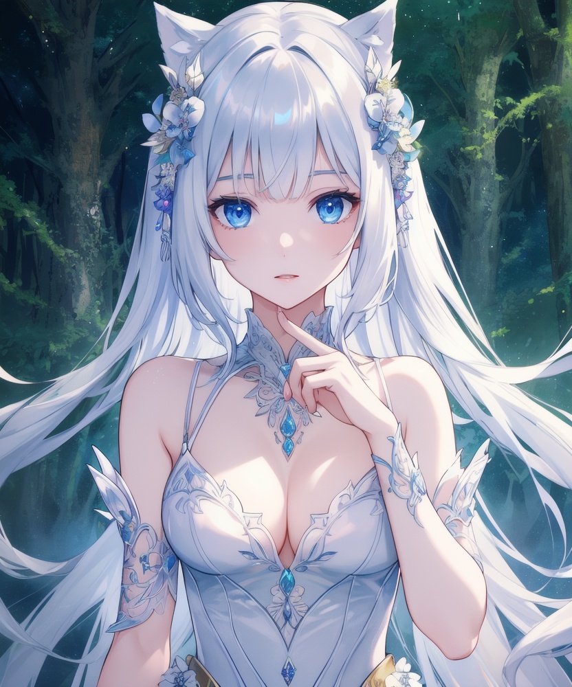 (,1girl, ,best quality, ),looking at viewer, <lora:457-DA-天启姬:0.8> ,ultra detailed background,ultra detailed background,ultra realistic 8k cg,(masterpiece:1.2),(best quality:1.2),(ultra detailed:1.2),(official art:1.3),(beauty and aesthetics:0.8),detailed,(intricate:0.8),(highly detailed),(solo),delicate countenance,1girl,fancy,(glassy texture:1.2),(crush:1.2),8k,accessory,tattoo,(transparent:1.1),gown,energy encirclement,instant,in the twinkling of an eye,upper body,woman in a mythical forest, masterpiece, perfect face, intricate details, horror theme, raw photo, photo unp(cleavage),,